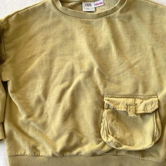Zara Olive Brown Pullover Sweatshirt Size 4-5 Years - Picture 3 of 4
